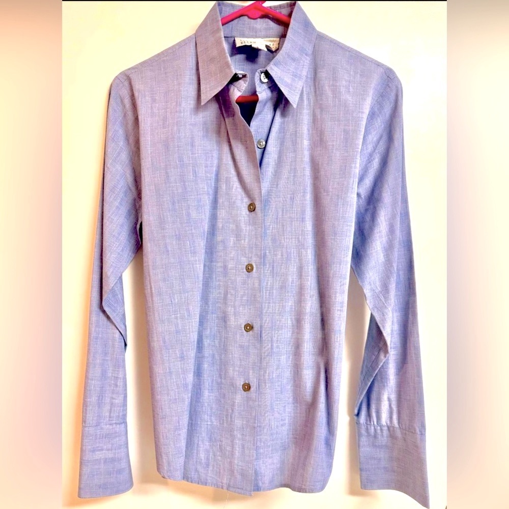Ellen Tracy blue-gray blouse Women’s Sz 8